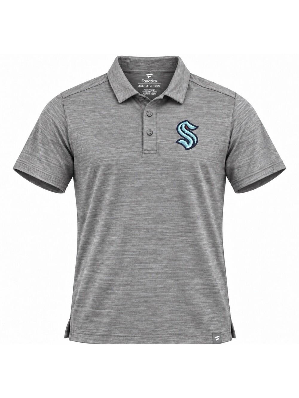 Fanatics Seattle Kraken Polo Shirt Men’s 2XL Gray NHL Short Sleeve NWT